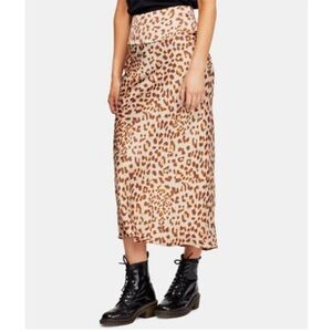 Free People Normani bias camel printed skirt